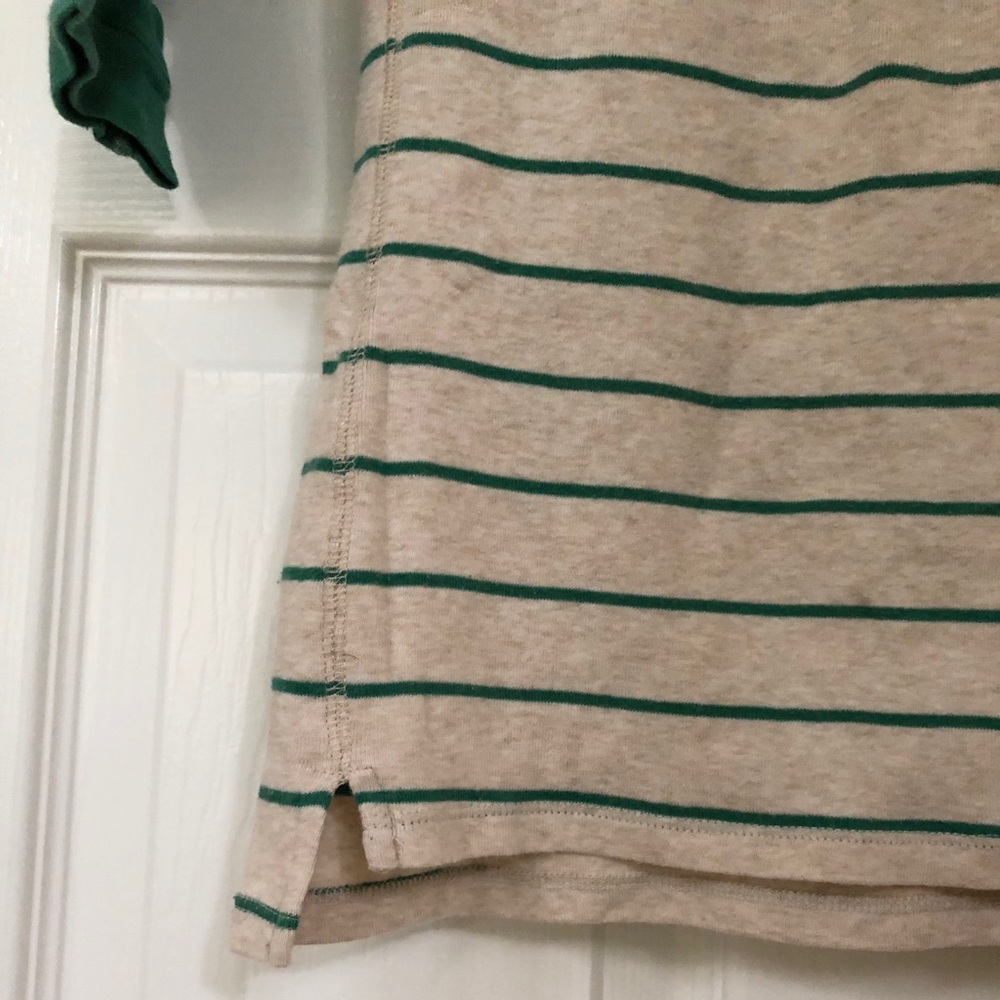One Step Up 3/4 Sleeve Raglan Cotton Striped Shirt - Picture 12 of 16